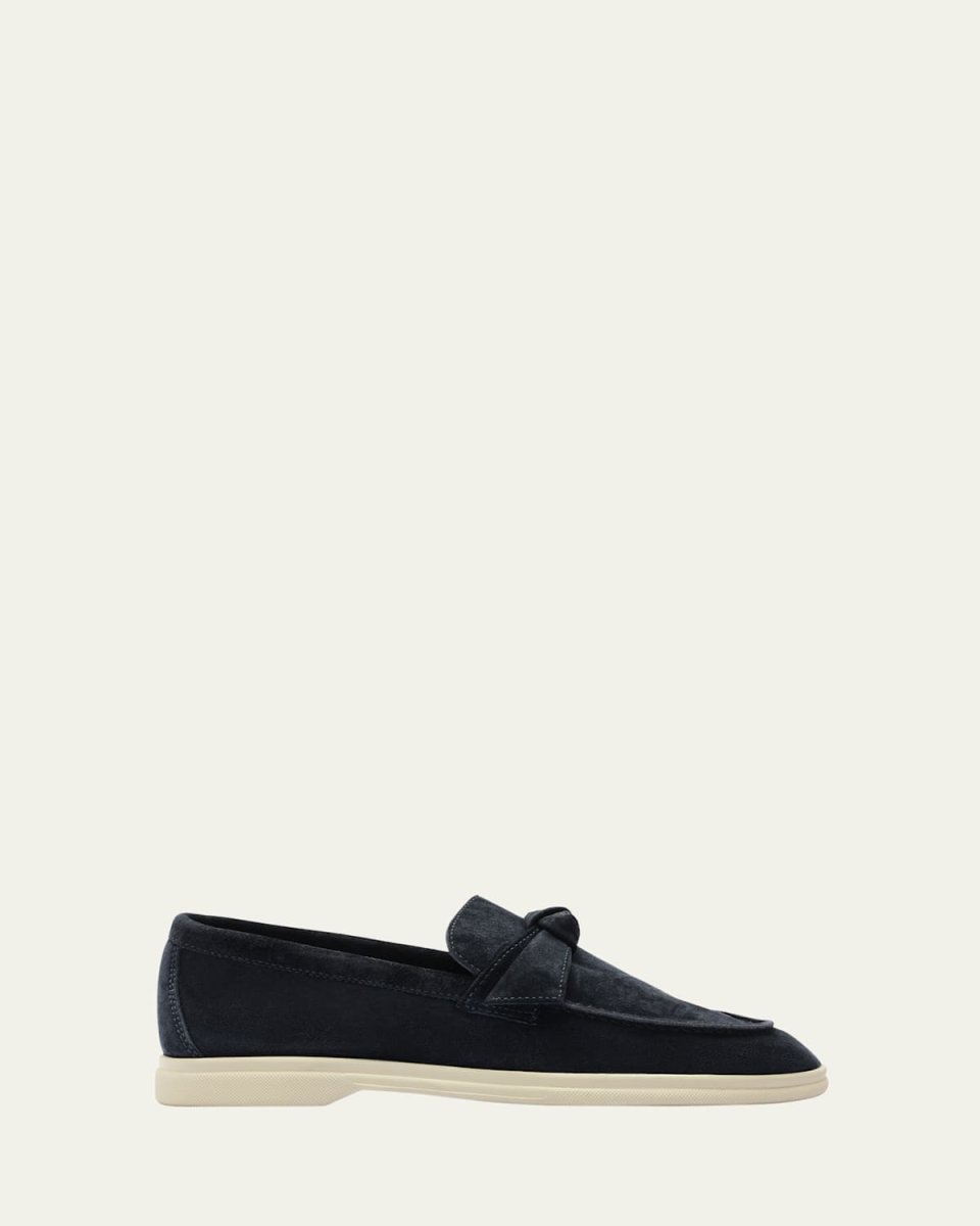 Clarita Knotted Suede Loafers